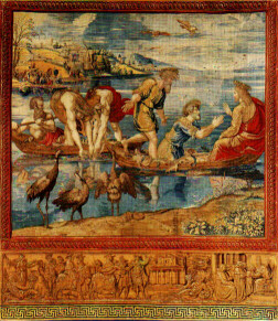 Raphael's Miraculous Draught of Fish, fine art tapestry in the Sistine Chapel