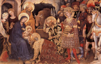 Adoration of the Magi by Trecento artist, Gentile da Fabriano, Proto-Renaissance