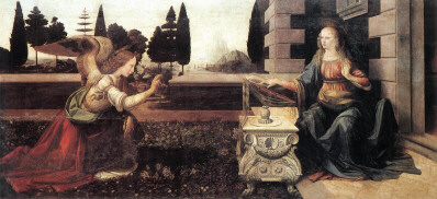 The Annunciation to the Virgin, An Early Fine Art Work by Leonardo da Vinci
