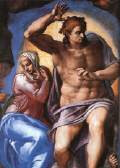 Christ Militant, detail from The Last Judgment by Michelangelo