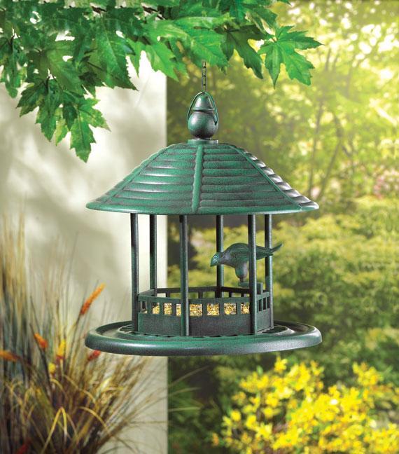 Verdigris Gazebo Hanging Birdfeeder