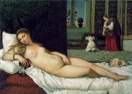 <i>Venus of Urbino</i>,<BR>Titian (Tiziano Vecellio)